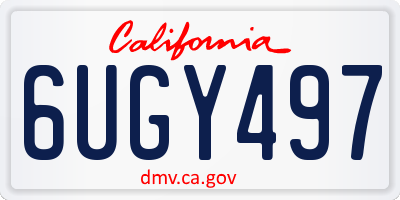 CA license plate 6UGY497