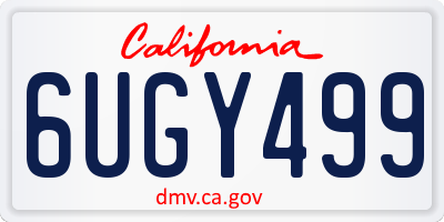 CA license plate 6UGY499