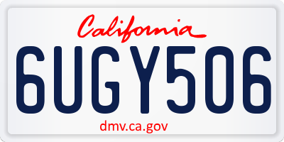 CA license plate 6UGY506