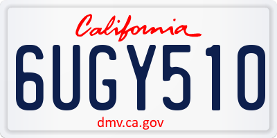 CA license plate 6UGY510
