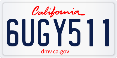 CA license plate 6UGY511