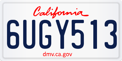 CA license plate 6UGY513
