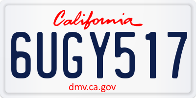 CA license plate 6UGY517