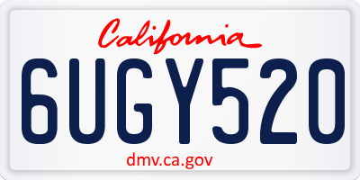 CA license plate 6UGY520