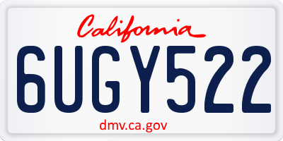 CA license plate 6UGY522
