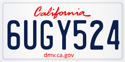 CA license plate 6UGY524