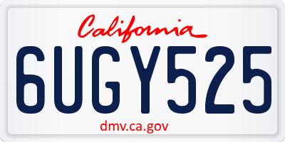 CA license plate 6UGY525