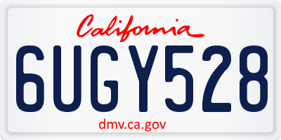 CA license plate 6UGY528