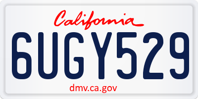 CA license plate 6UGY529