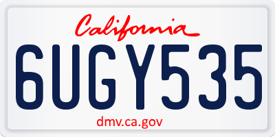 CA license plate 6UGY535