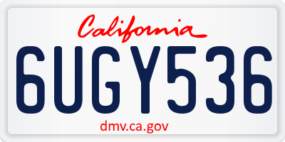 CA license plate 6UGY536