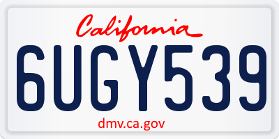 CA license plate 6UGY539