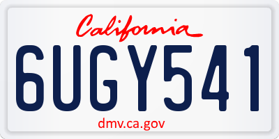 CA license plate 6UGY541