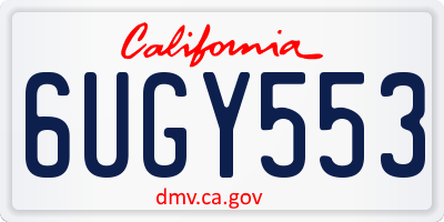 CA license plate 6UGY553