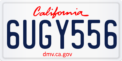 CA license plate 6UGY556
