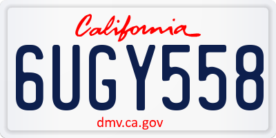 CA license plate 6UGY558