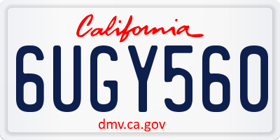 CA license plate 6UGY560