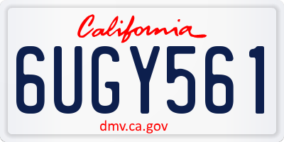CA license plate 6UGY561