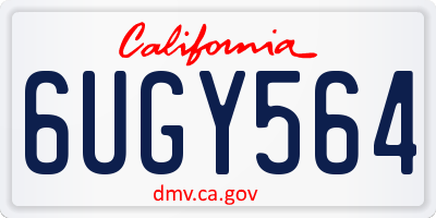 CA license plate 6UGY564