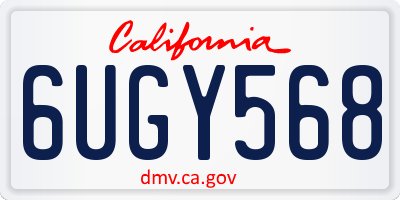 CA license plate 6UGY568