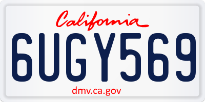 CA license plate 6UGY569