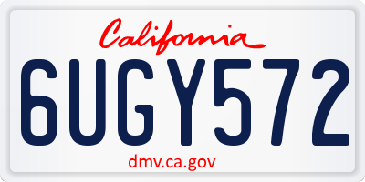 CA license plate 6UGY572