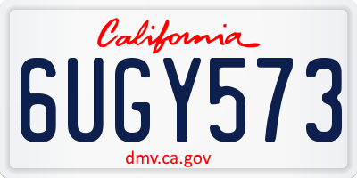 CA license plate 6UGY573