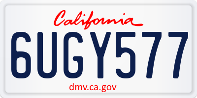 CA license plate 6UGY577