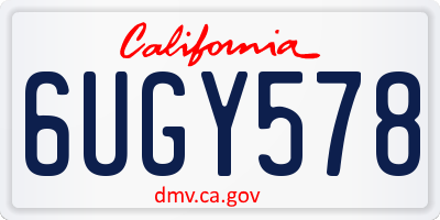 CA license plate 6UGY578