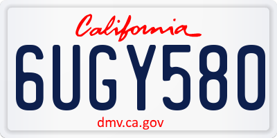 CA license plate 6UGY580