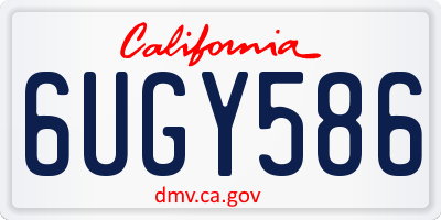 CA license plate 6UGY586