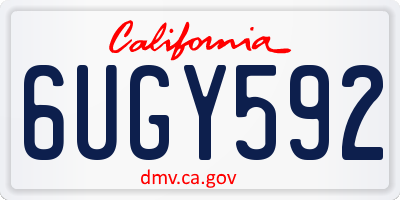 CA license plate 6UGY592