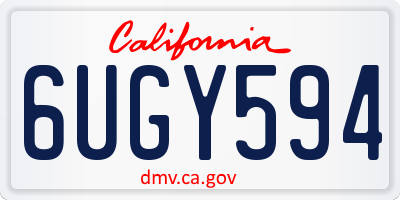 CA license plate 6UGY594