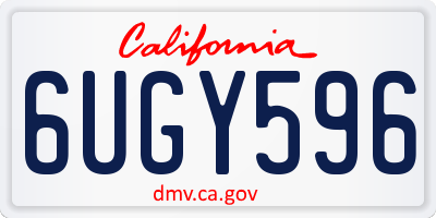 CA license plate 6UGY596