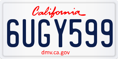 CA license plate 6UGY599