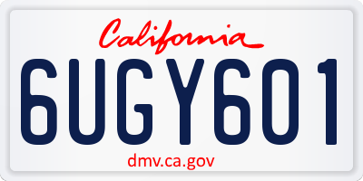 CA license plate 6UGY601