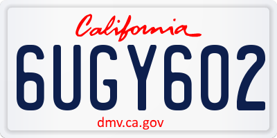 CA license plate 6UGY602