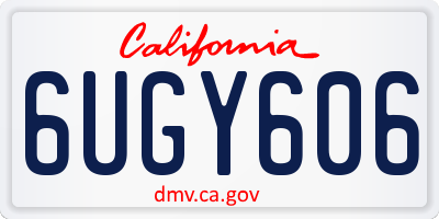 CA license plate 6UGY606
