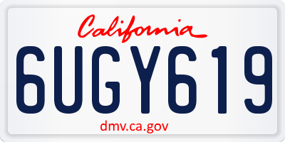 CA license plate 6UGY619