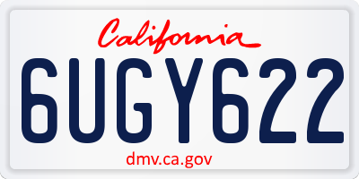 CA license plate 6UGY622