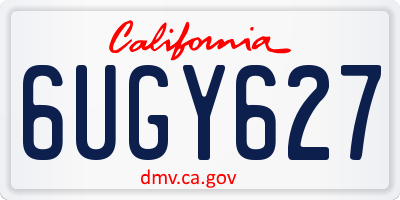 CA license plate 6UGY627