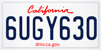 CA license plate 6UGY630