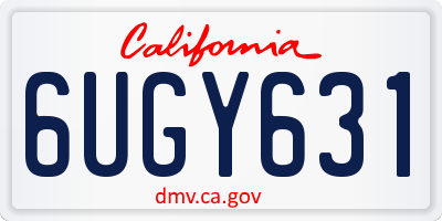 CA license plate 6UGY631