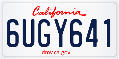 CA license plate 6UGY641