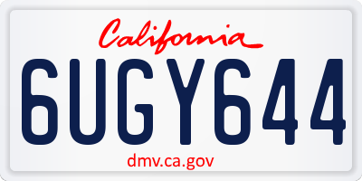 CA license plate 6UGY644