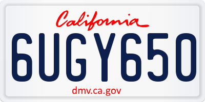 CA license plate 6UGY650