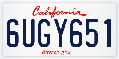CA license plate 6UGY651