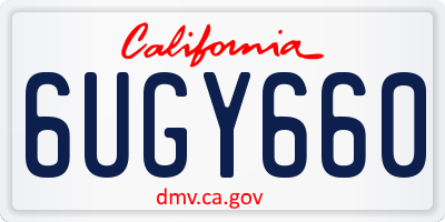 CA license plate 6UGY660