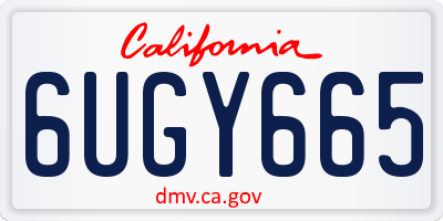 CA license plate 6UGY665
