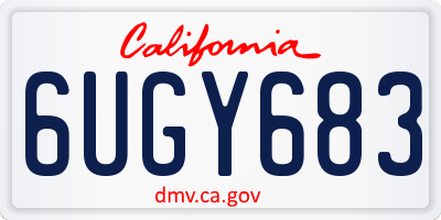 CA license plate 6UGY683